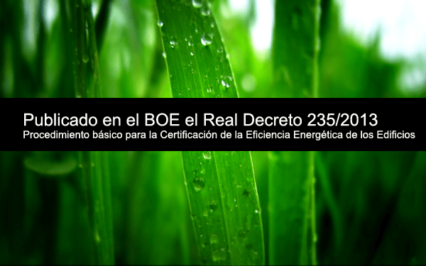 real decreto 235-2013 certificado energetico